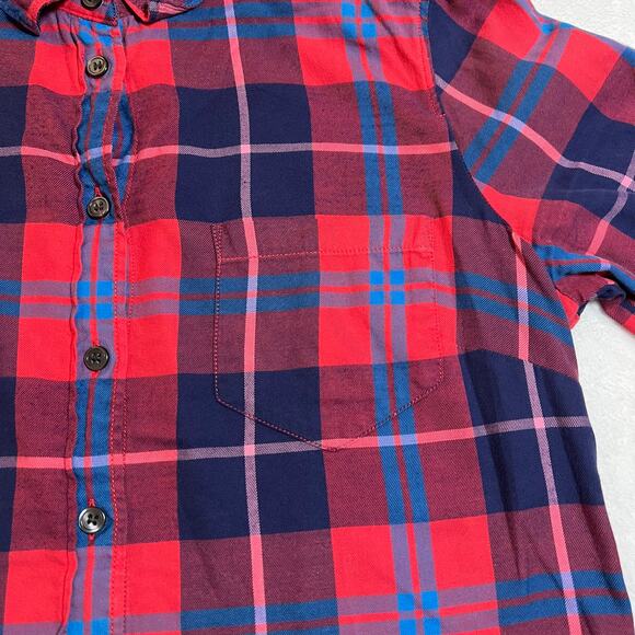 J. Crew Women's Perfect Fit Plaid Button Up Shirt Size Medium Petite Colorful - Picture 5 of 8